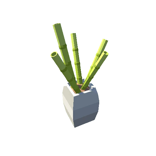 flowerpot with bamboo_green